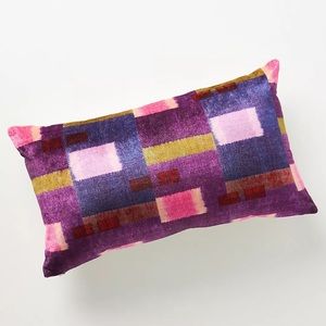 Anthropologie Vibrant Velvet Pillow in Purple